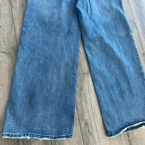 Good American High Waisted Denim Flare Wide Leg Jeans 4/27 - Picture 8 of 9